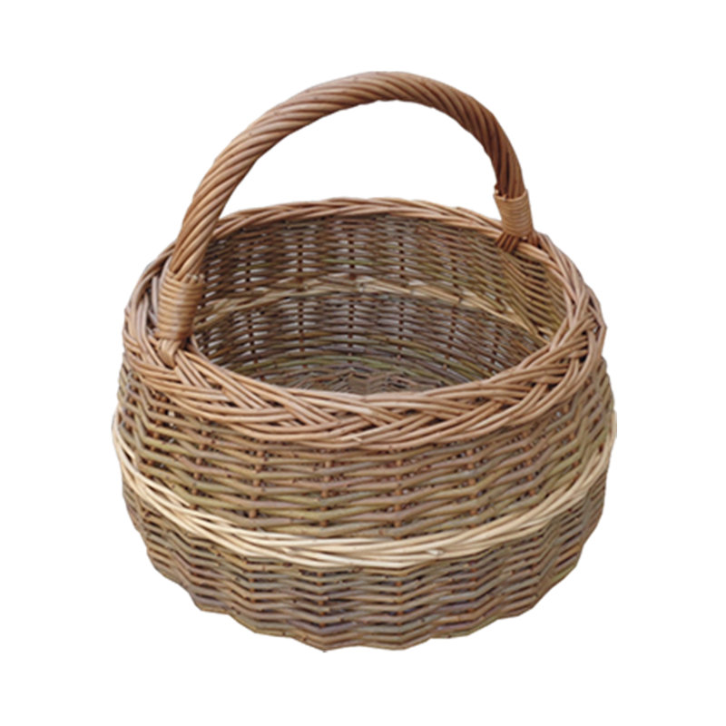 Highland Dunes Small Round Shallow Shopping Wicker Basket Wayfair.co.uk